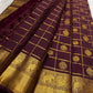 Kanjeevaram silk saree gold zari border on plum silk base