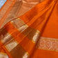 amber flame silk saree rt draped view