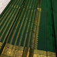 Kanjivaram silk saree folded view green and gold combination