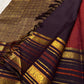 Kancheepuram silk saree red silk body with sunlit gold pattern border detail