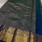 Blue Oceanic Cobalt Kanchipuram Silk Saree with Floral Butta Jaal in Green Lagoon and Gold Vine Zari