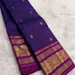 Green Kanchipattu silk saree with mayil motif pattern and zari kattam border folded display view