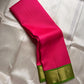 green border detail of rose ember Kanchipuram silk saree