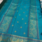 pb pallu detail of deep green Kanchipuram silk saree