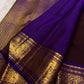 Deep aubergine Kanchipuram silk saree with gold Mayil and Kamalam buttas
