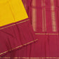Kanchipuram silk saree folded drape showing rettapet border detailing