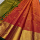 Kancheepuram silk saree heirloom gold zari border closeup