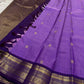 mystic violet Kanchipuram silk saree with kv-myb weave folded view