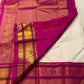 crimson border detail of ivory Kanchipuram silk saree