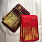 Kanchipattu silk saree gandaberunda butta motifs on plum silk