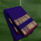 Kanchipuram Silk Saree • Rettapet Veldhari Weave • Ink Blue with Ruby Red