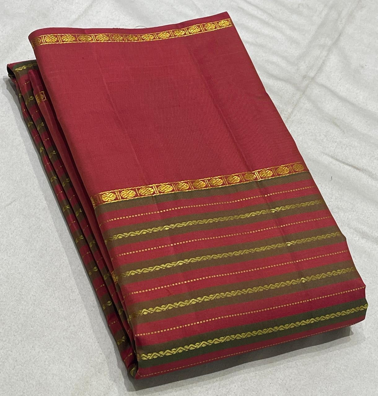 vazhaipoo crimson pink silk saree kk draped view