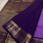 gold border detail of mystic violet Kanchipuram silk saree