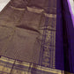 violet border detail of burnt copper Kanchipuram silk saree