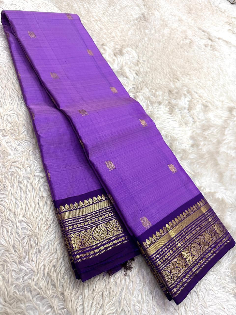mystic violet silk saree kv-myb draped view
