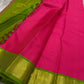 traditional tested zari detail on rose ember Kanchipuram silk saree