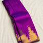 Kathiripoo violet handwoven pure silk Kancheepuram Ettukol saree with gold zari temple border, photo 4 of 5