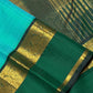 Light Green Handwoven Korvai Kanjivaram Silk Saree with Bottle Green Border