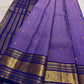 Lavender Oodha Kanchipuram Zari Kattam silk saree worn at a Srinivasa Kalyanam celebration in the USA