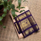 Pale Peach Pink & Deep Navy Blue Pure Kanchipuram Silk Korvai saree, additional view