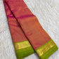 Thulir Pachai green and Vadamalli pink slim-border Kanchipuram silk saree by Idam Living