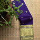 Oodha Violet & Manthulir Green Pure Kanchipuram Silk Varisaipet saree, additional view