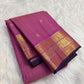 Pattu Roja Pink Handwoven Pure Silk Kanjivaram Vairaoosi Saree with Kamalam and Peacock Border