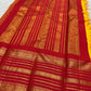 Arakku red Pure Kanchipuram silk saree with gold zari by Idam Living