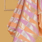 Pastel pink and lilac handwoven pure silk Kanchipuram Ettukol saree — overview of the full saree drape