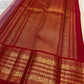 Warm ivory Vairaoosi pure silk Kanchipuram saree – close-up of the layered varisaipet border