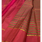 olive green border detail of vazhaipoo crimson pink Kanchipuram silk saree