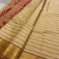 Pale Sandalwood Gold and Dusty Rose Butta handwoven pure silk Kanchipuram saree, view 2 | Idam Living