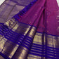Kathiripoo Purple and Royal Blue vintage pure silk Kanchipuram Varisaipet saree, grand zari pallu, handwoven zari and ornate border