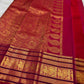 Deep Arakku pink Varisaipet pure silk Kanchipuram saree – gold zari pallu surface with floral and paisley forms