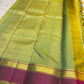 Thulir Pachai and Raspberry Pink Handwoven Pure Silk Kanchipuram Pattupet Saree, grand zari pallu