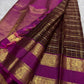 Oodha magenta Kanchipuram Zari Kattam silk saree with Kamalam lotus buttas at a bridal family dinner