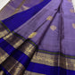 Lilac and blue handwoven pure silk Kanchipuram Rettapet saree — close view of the pallu