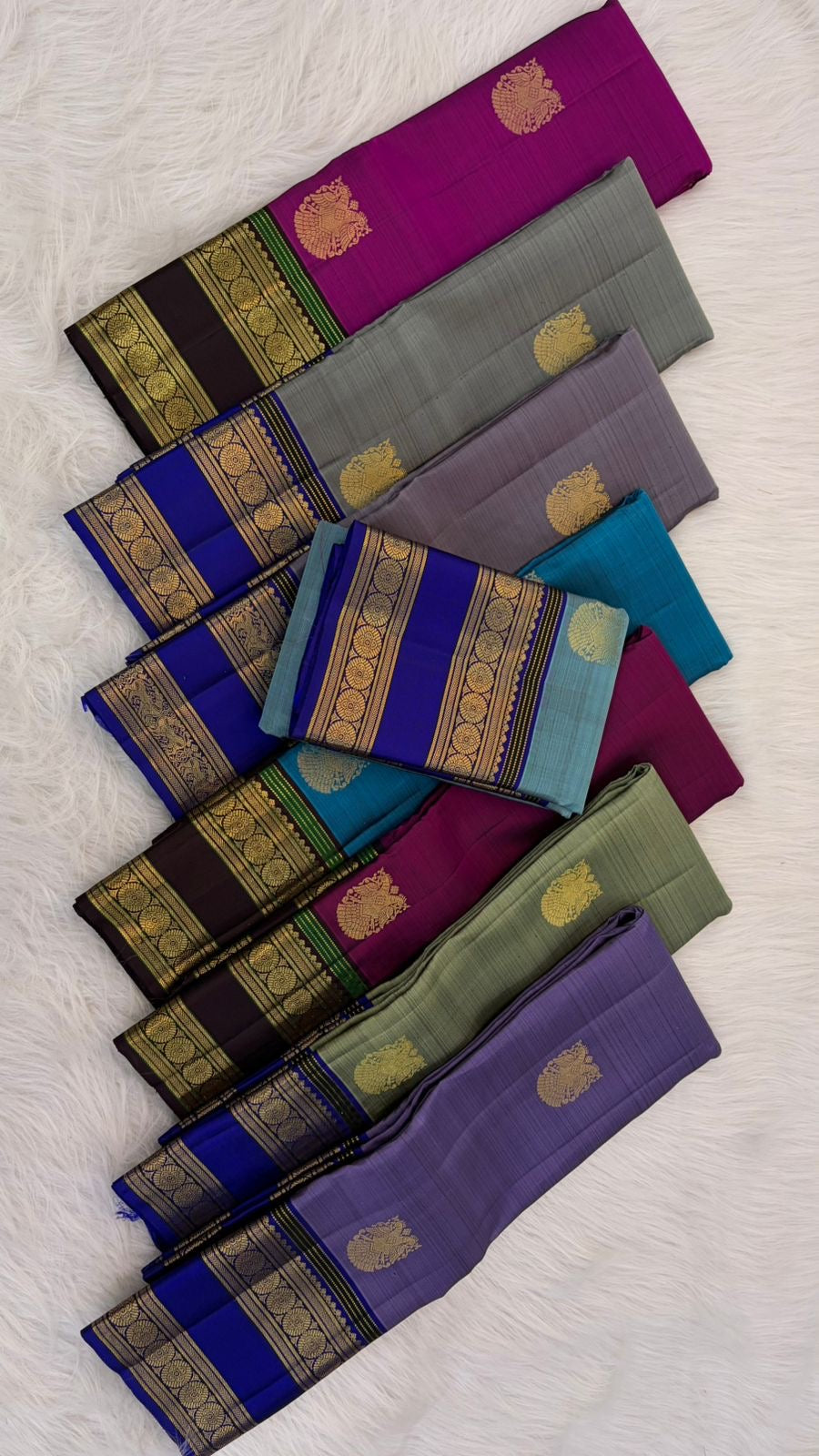 Magenta and aubergine handwoven pure silk Kanchipuram Rettapet saree — close view of the body weave and texture