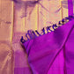 Kathiripoo violet handwoven pure silk Kancheepuram Ettukol saree with gold zari temple border, photo 1 of 5