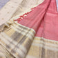 Ivory and Petal Pink vintage pure silk Kanchipuram Varisaipet saree, grand zari pallu, handwoven zari and ornate border