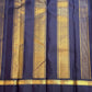 Lagoon turquoise Paapli checks pure silk Kanchipuram saree with midnight navy Rettapet border and gold Seer pallu, Idam Living (photo 3 of 5)