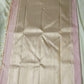 Pastel pink and lilac handwoven pure silk Kanchipuram Ettukol saree — close-up of the gold zari detailing
