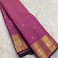 Pattu Roja Pink Handwoven Pure Silk Kanjivaram Vairaoosi Saree with Kamalam and Peacock Border