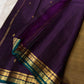 Bronze and Teal Handwoven Pure Silk Kanjivaram Saree with Purple and Teal Border