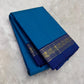 Cerulean Blue and Navy Handwoven Pure Silk Kanjivaram Saree with Mayil Butta Border