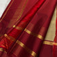 Champagne Gold and Rust Orange Handwoven Pure Silk Kanjivaram Saree with Korvai Border