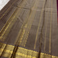 Deep Plum and Antique Gold Handwoven Pure Silk Kanjivaram Saree with Varisaipet Border