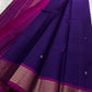 Deep Violet and Magenta Handwoven Pure Silk Kanjivaram Saree with Varisaipet Border
