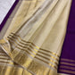 Royal Violet pure silk Kanchipuram Rettapet saree, motif view showing the silk and ornamental weave