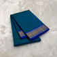 Peacock Blue and Royal Blue Handwoven Pure Silk Kanjivaram Saree with Varisaipet Border